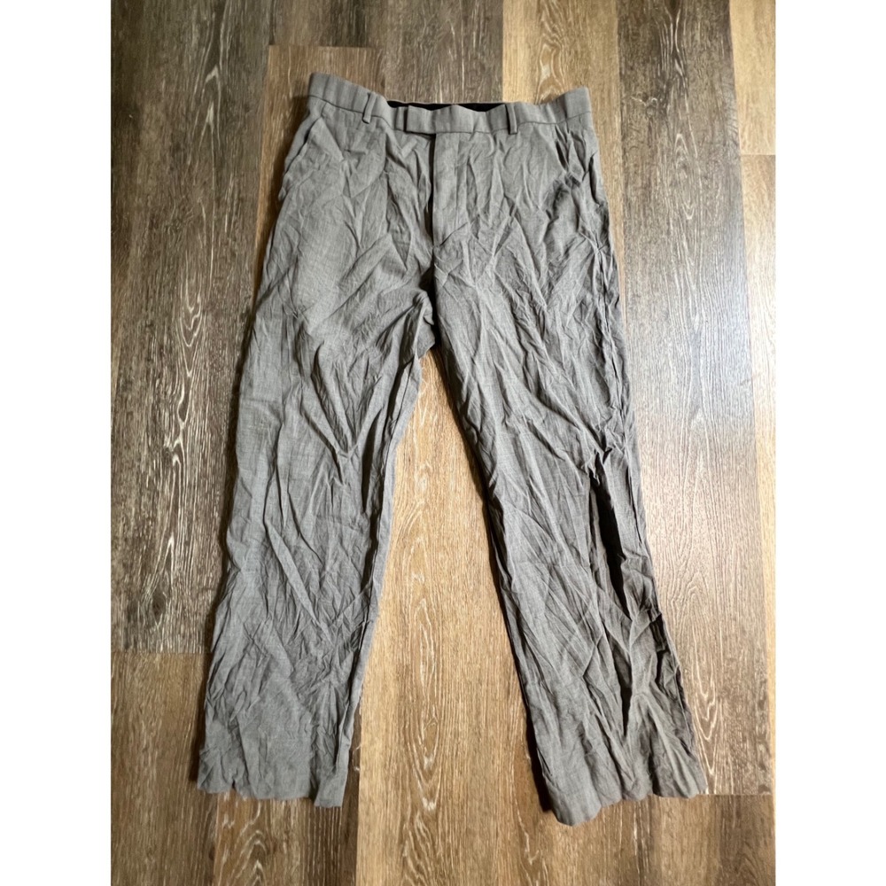 J.Crew Dress‎ Pants Mens 32x30 Grey 100% Wool Flat Front Trousers 2059